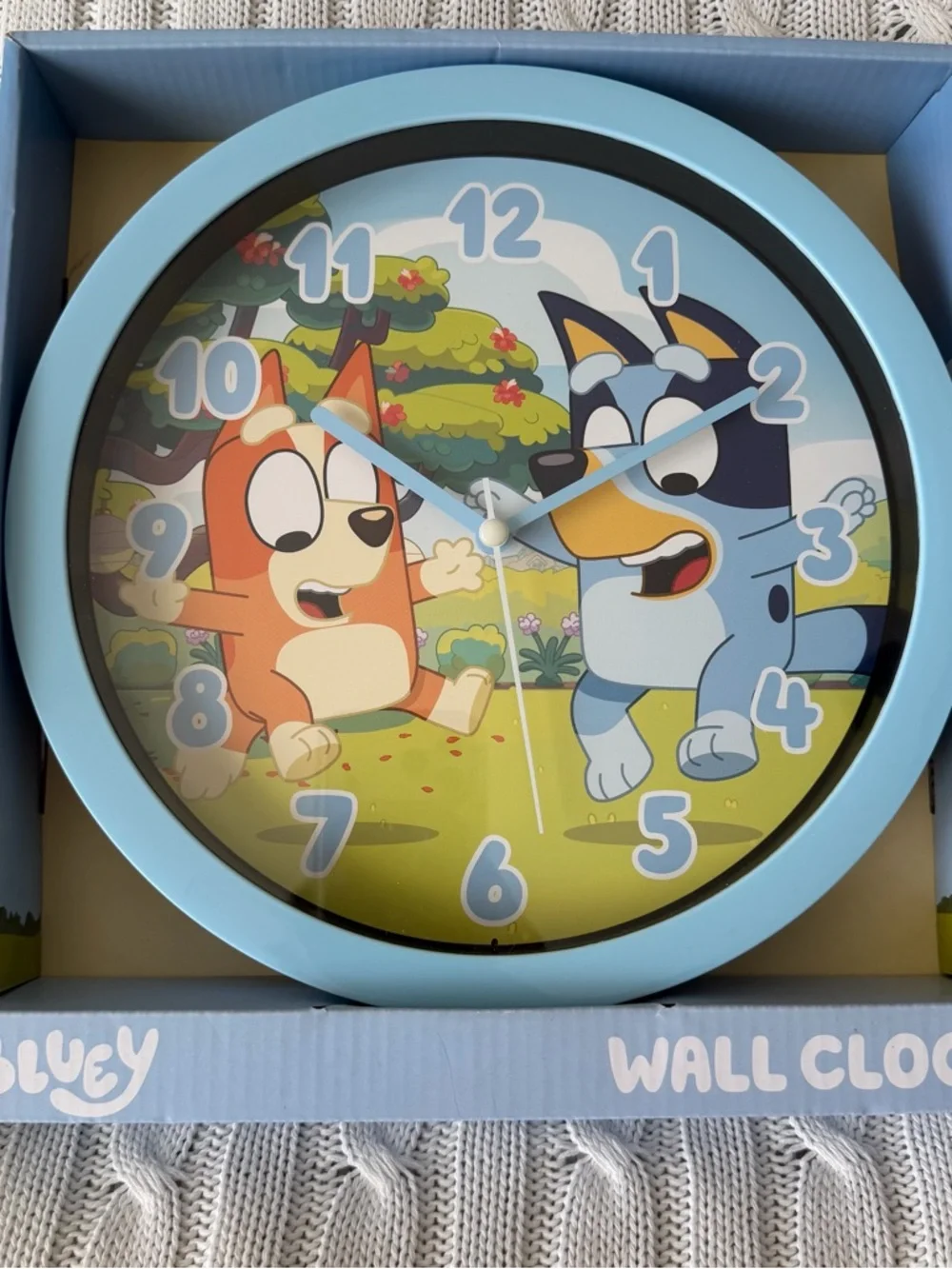 Bluey Wall Clock NEW Kids Bedroom Decor Cartoon Character Clock Nursery Playroom